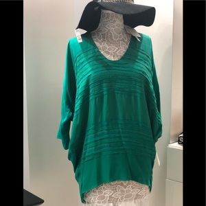 ALYSI: Pure Silk Green Tunic